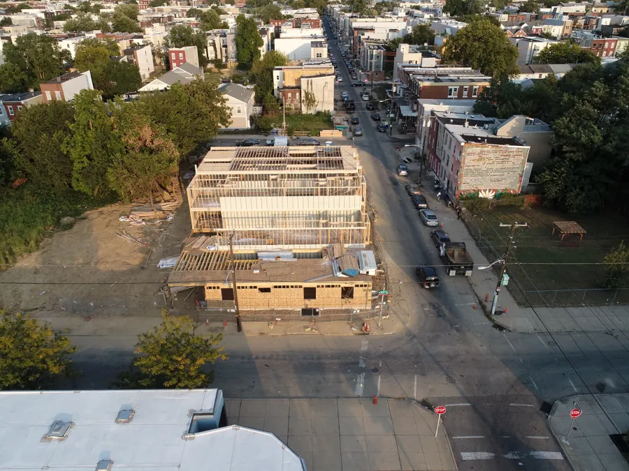 Mid-rise build, construction view