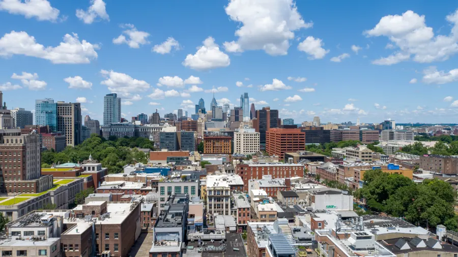 Center City rooftops, real estate view