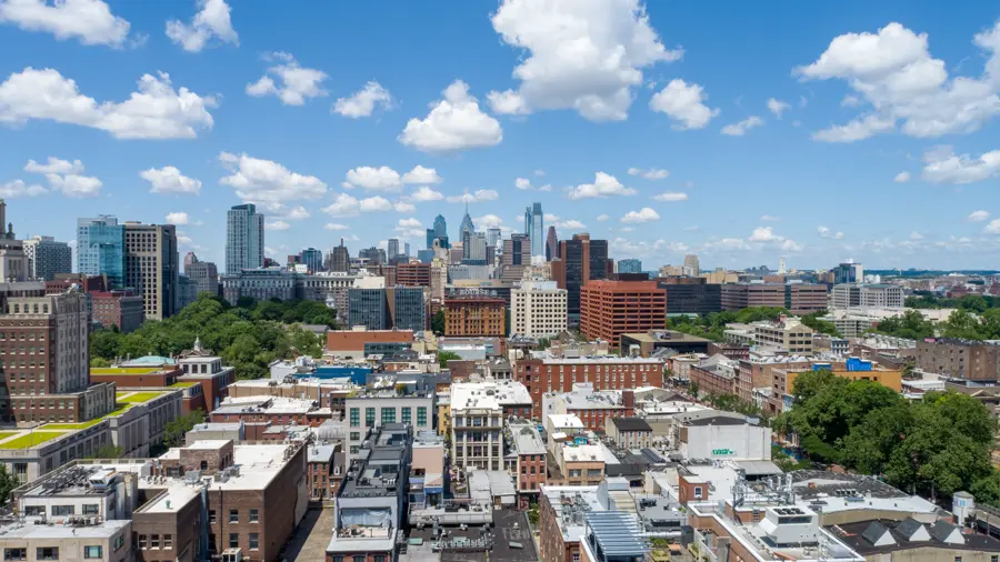 Rowhome blocks, real estate view
