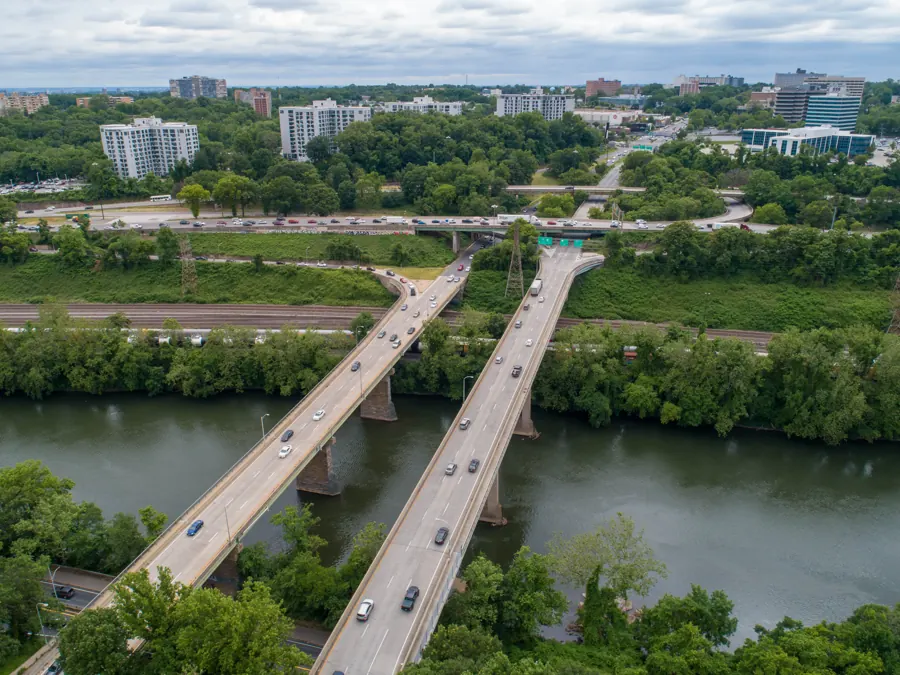 Twin river bridges, inspection view